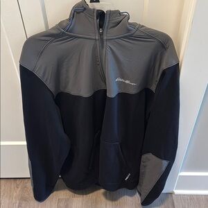 Eddie Bauer Black and Gray Performance Jacket with High Collar
